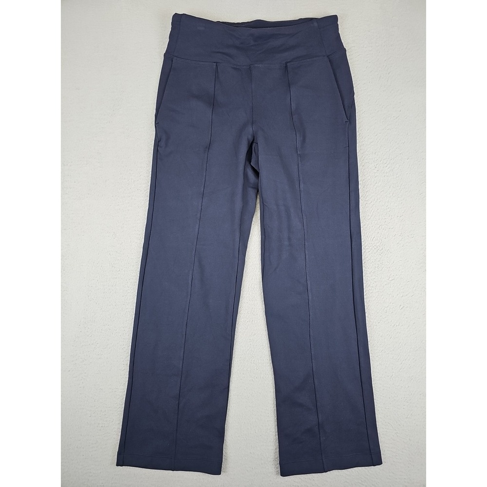 Athleta Metro Crop Kick Flare Pants Small 25x26 Blue Stretch Pockets 591437